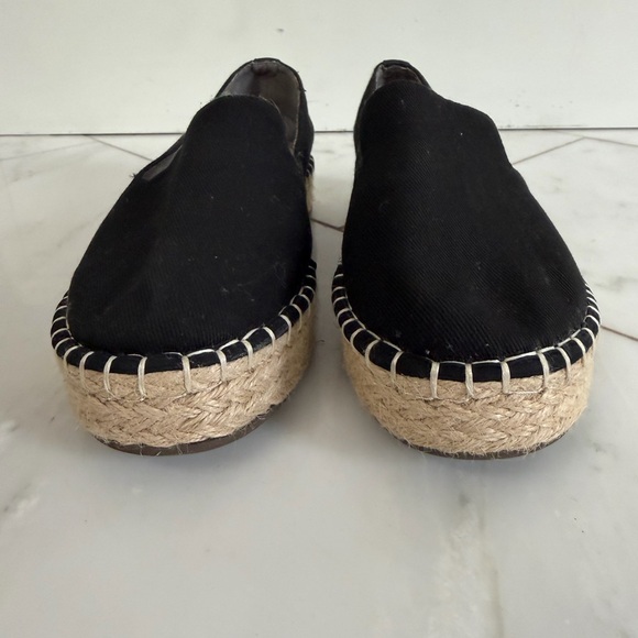 Joie Womens 7.5 Cara Black Canvas Platform Espadrille Summer Vacation Beach NWOT - Picture 2 of 9